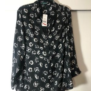 NWT Ralph Lauren button-down floral tunic top
